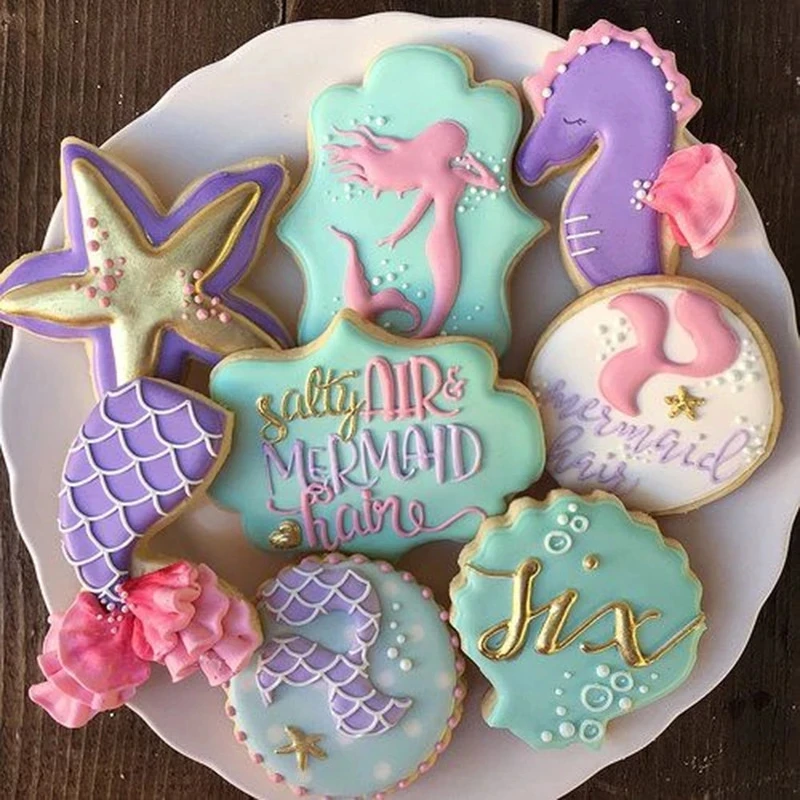 3Pcs/lot Ocean Seahorse Starfish Cookie Cutter Mold Under The Sea Mermaid Birthday Party Decoration DIY Cake Biscuit Baking Tool