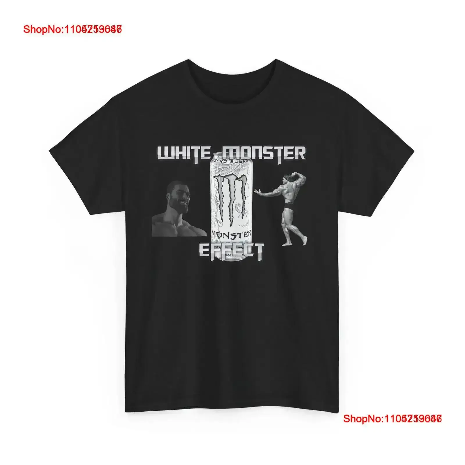Weißes Monster-Effekt-T-Shirt, Gym-Trend, Vintage, gewaschen, atmungsaktiv, vielseitig, Streetwear, Herrenmode, Grafik, Vintage, gewaschen