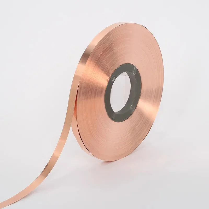 99.99% T2 Pure Copper Foil Strip High Purity Red Copper Shielded Sheet Roll Thickness 0.02mm -1mm Width 10-300mm