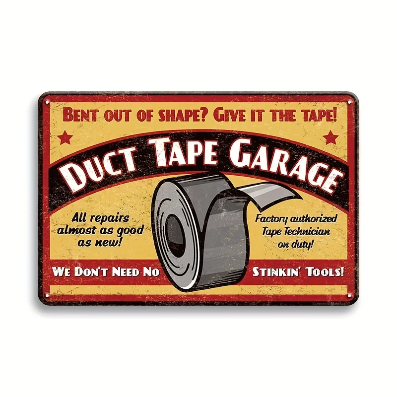 1 piece, vintage metal painting art plate, funny tape garage sign, custom car service machine shop man cave bar wall decoration,