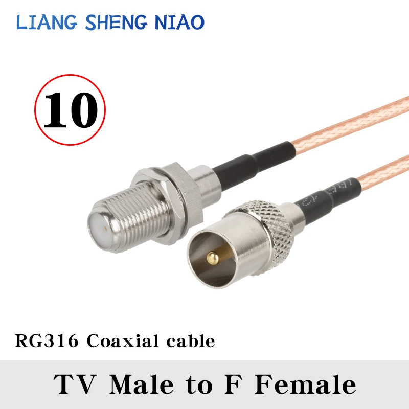 Cable Coaxial RG316 de TV macho a SMA macho hembra, conector Anlge derecho, engarce RF a F para Cable de baja pérdida, entrega rápida, línea Coaxial RF