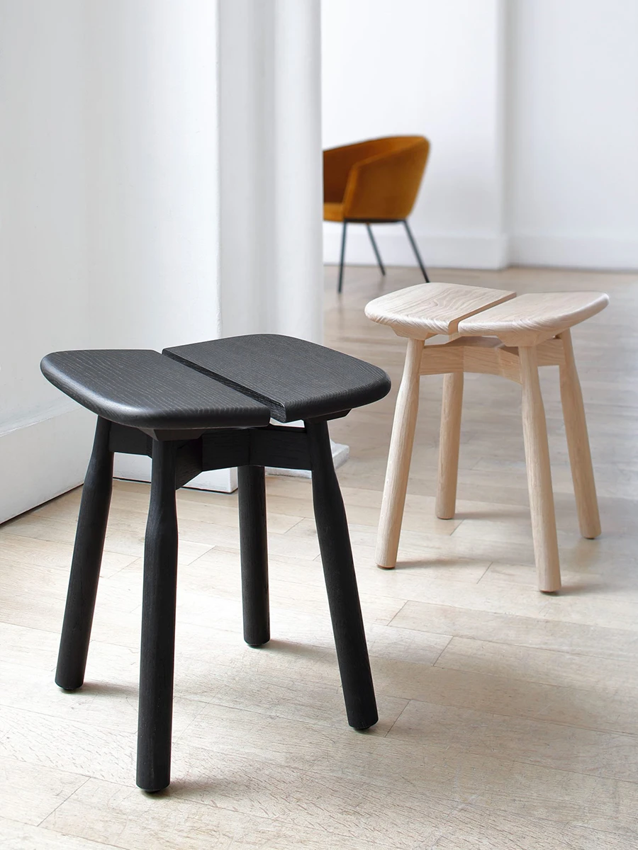 Sgabello italiano minimalista creativo in legno massello sgabello basso per la casa sgabello per il trucco della camera da letto design senso tavolo da pranzo di fascia alta