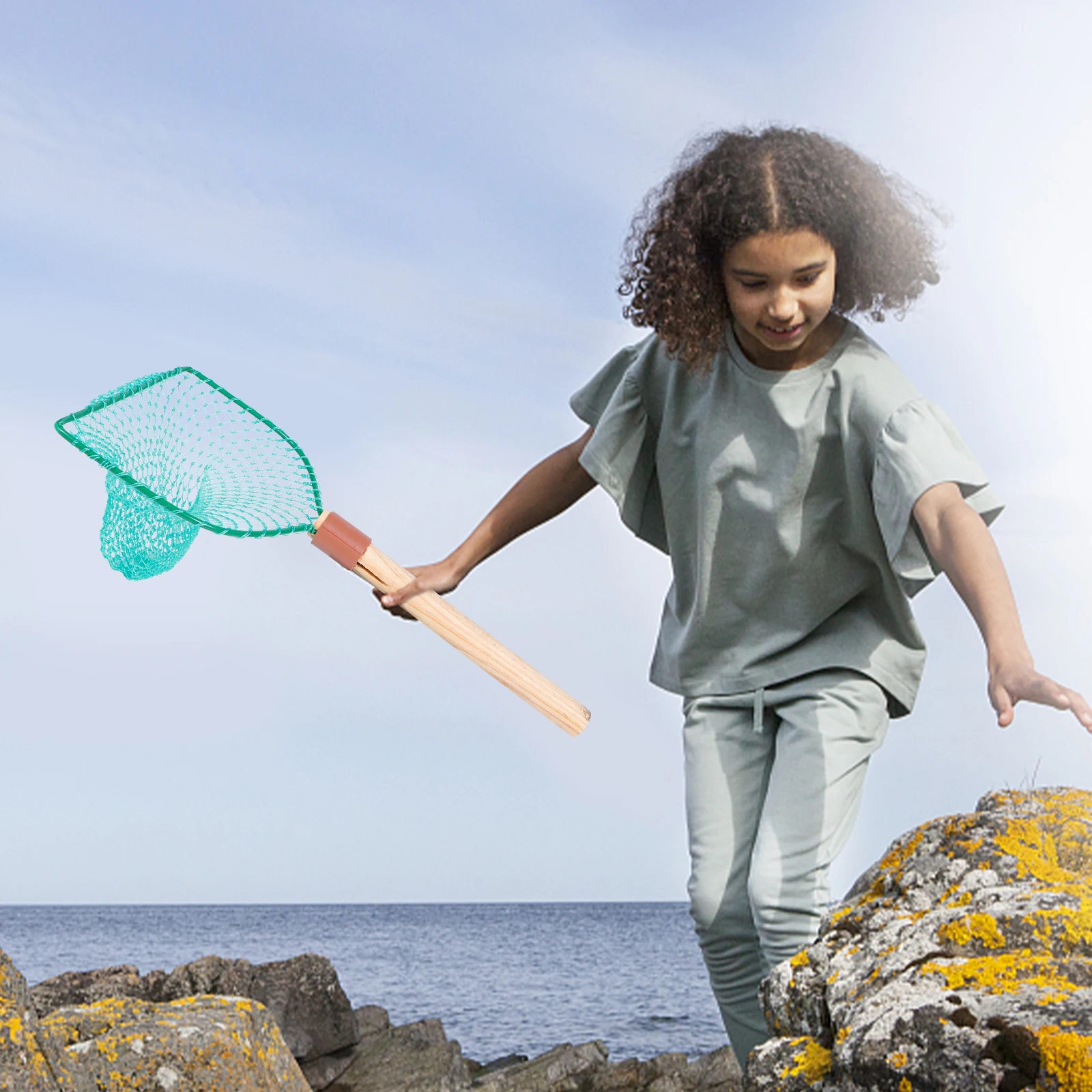 

Wooden Handle Fishing Net Durable Polyester Foldable Portable Small Size Lightweight Ideal for Beginners Enthusiasts Lakes