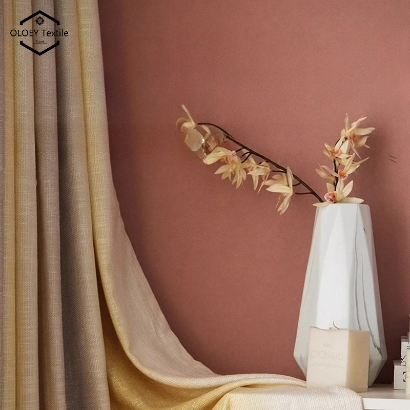 

Роскошные хлопковые и льняные полосатые градиентные шторы в скандинавском простом стиле, толстые затемняющие шторы для гостиной, спальни, легкая обработка окон