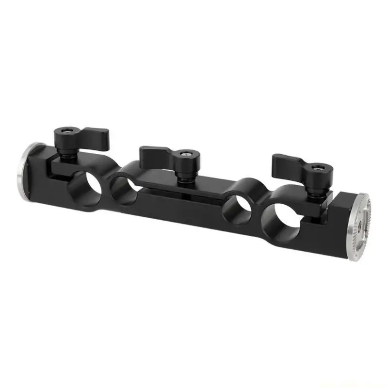 F62C 15mm 19mm Double Port Rod Clamp Pipe Clip with Double Ended Rosette Mount for Camera Cage Photography Equipment