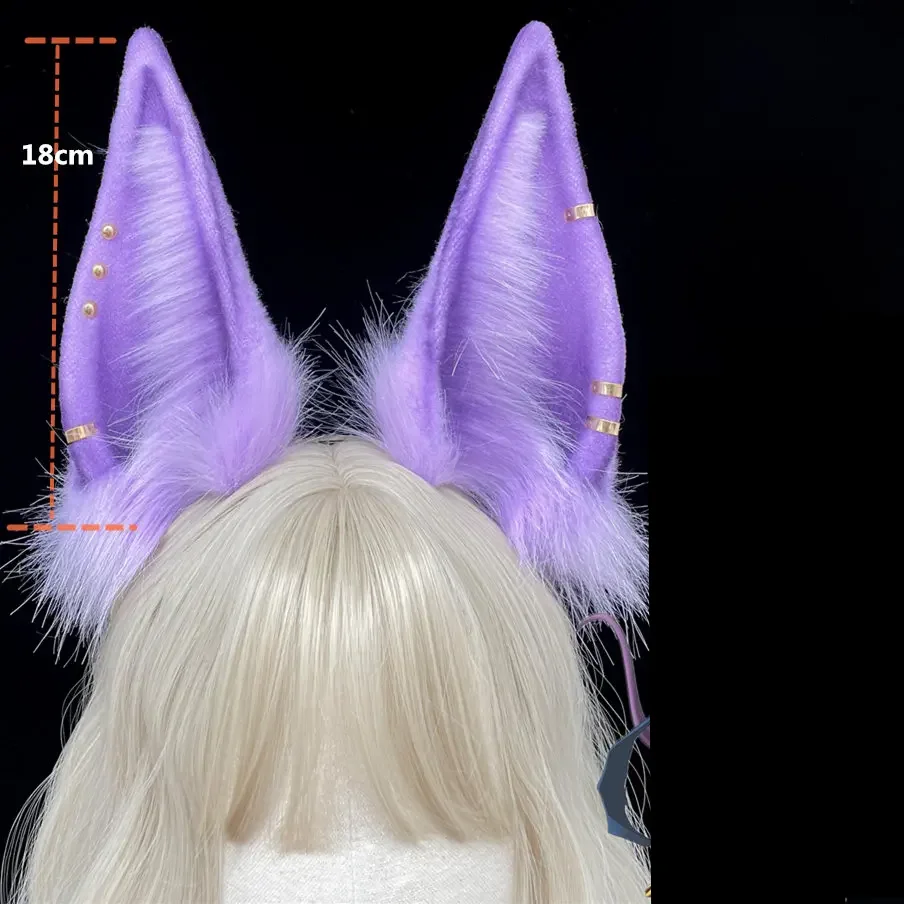 

Purple Anubis Wolf Dog Ears Hairband Hairhoop Headwear Cosplay Halloween accessories Handmade