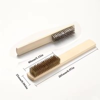 2pcs Heavy-Duty Copper Wire Brush Set-Effective Brush with Sturdy Handle for Paint Scrubbing Removing Unfinished Metal Etc