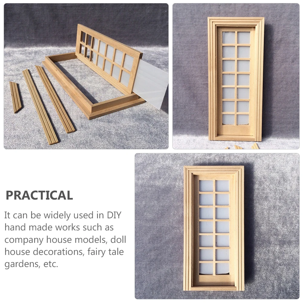 

Doors and Windows Mini Lattice Micro Scene Wood Miniature Furniture for Crafts