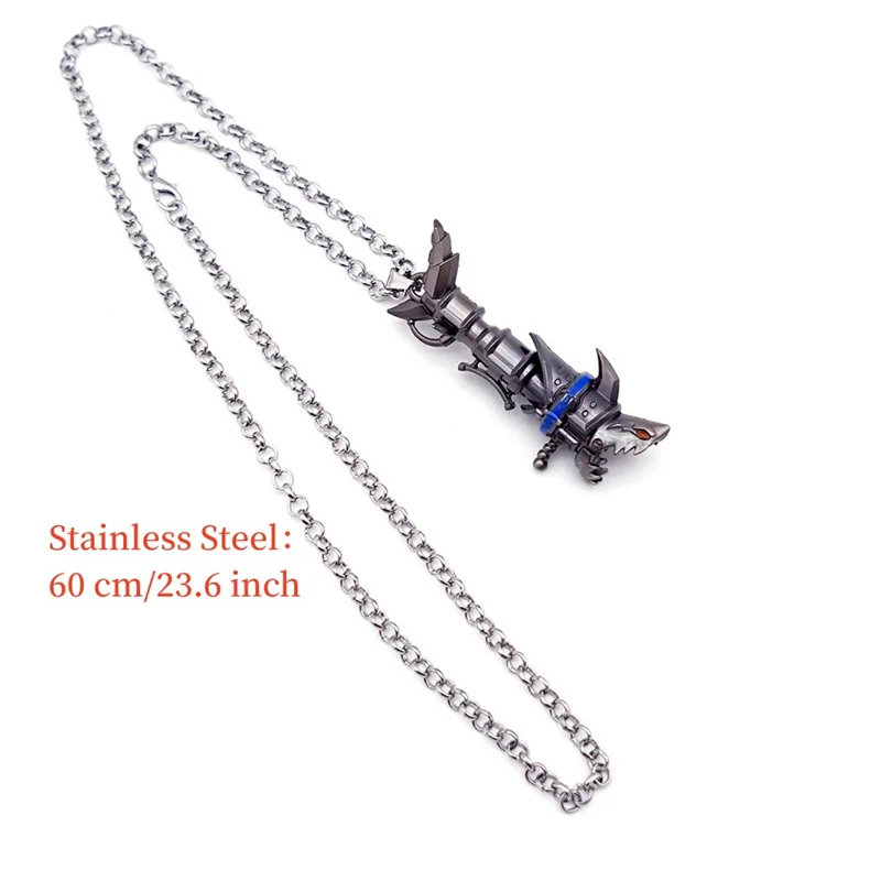 Cartoon  Anime Arcane League of Legends Pendant Keychain Jinx Fish Bones Rocket Launcher Metal keyring for Fans Arcane jewelry