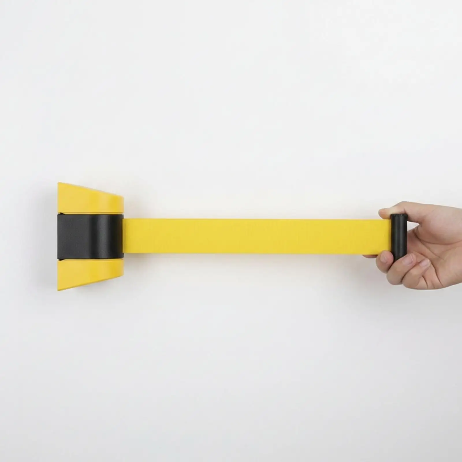 Retractable Barrier Tape Wall Mount Belt ABS Plastic Post with Stable Screw Setup for Hospital Corridor Crowd Control
