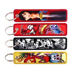 Classic Cartoon Mulan Key Fobs Holder Key Tag Key Ring Mouse Pattern Key Chain for Motorcycles Jewelry Accessories Children Gift