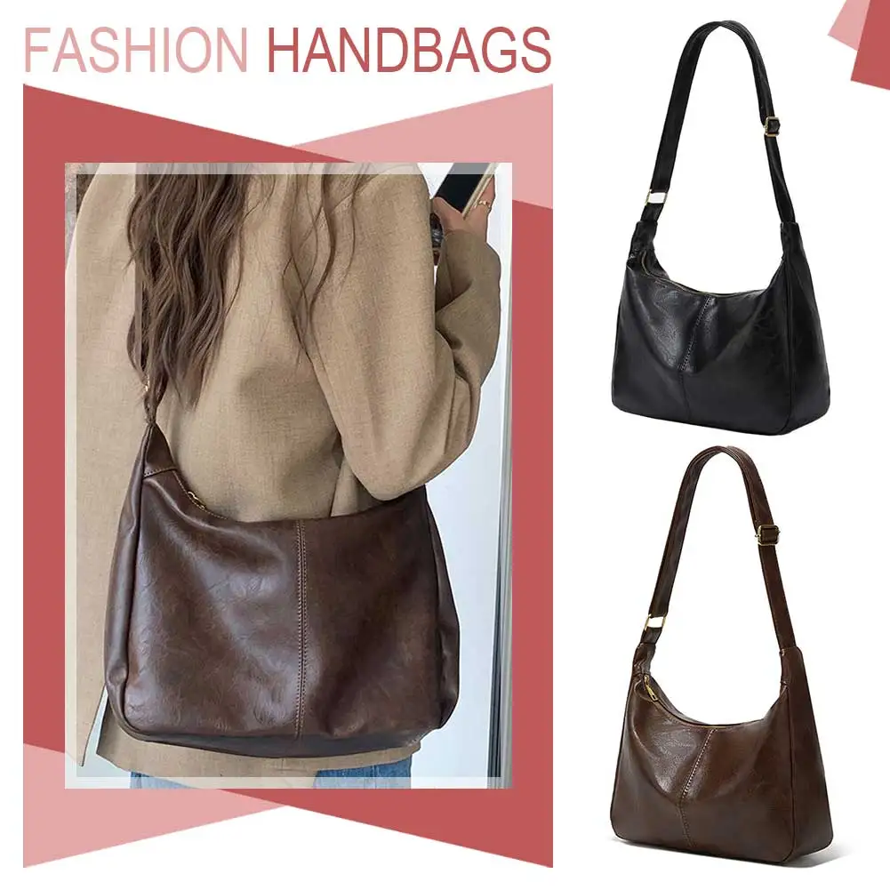 

Crossbody Bag PU Leather Adjustable Strap Tote Shoulder Bag for Women with Interior Pockets Hobo Bag for Travel Work