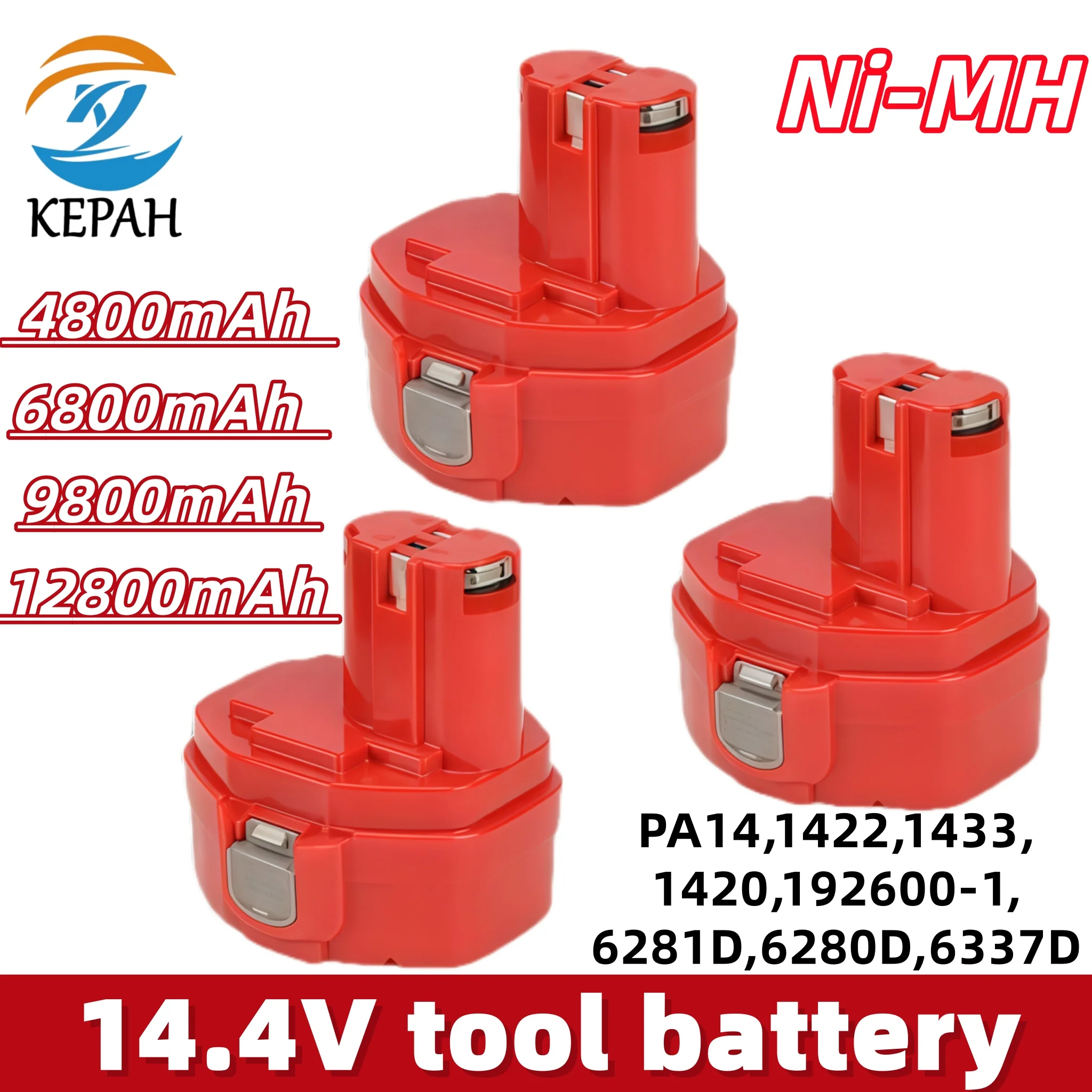 

Сменный аккумулятор Ni-MH 14,4 В, 4,8-12,8 Ач | Подходит для инструментов Makita PA14/1422/1433 6281D/6337D