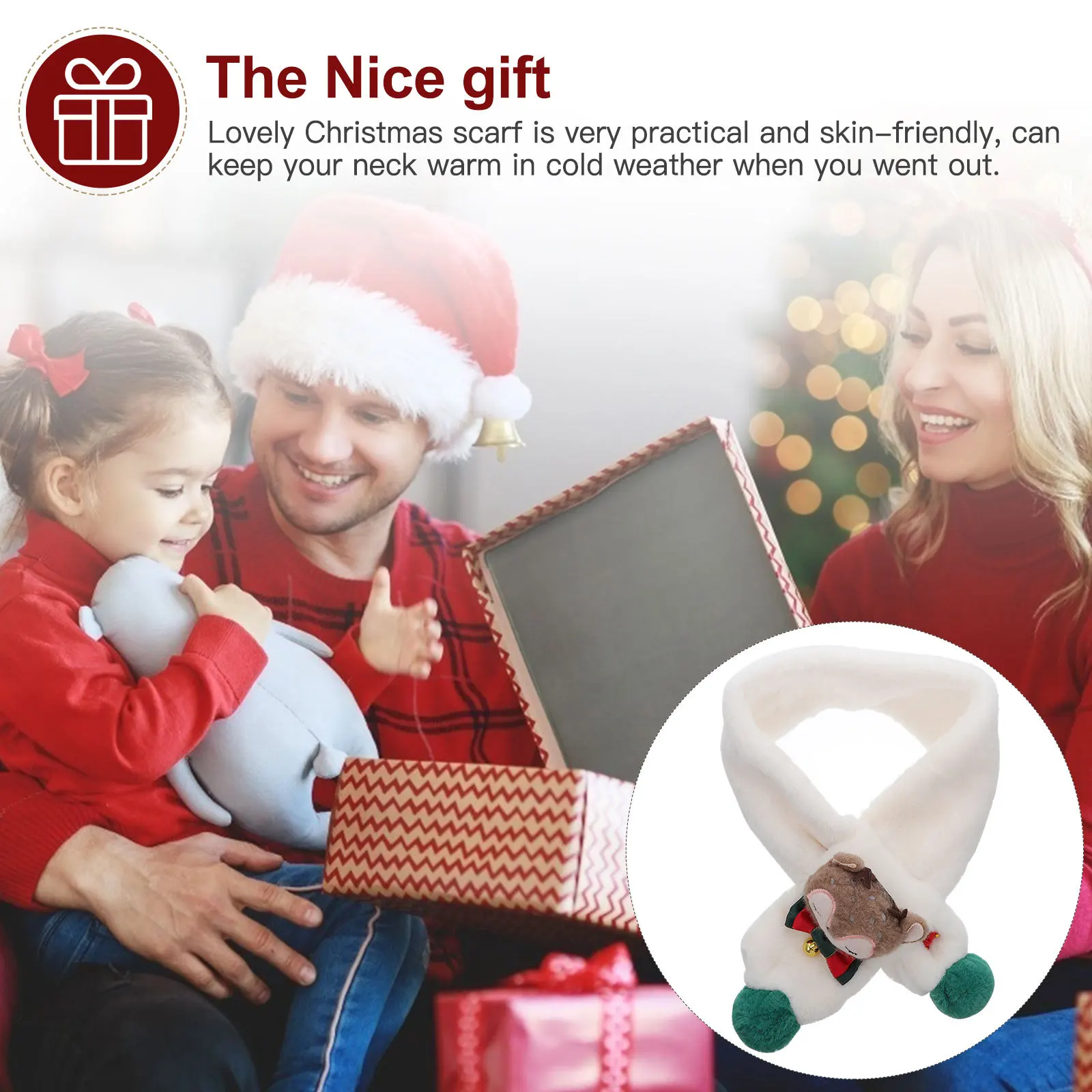 

1Pcs Kids Winter Scarf Christmas Warm Lovely Foxes Design Children Neck Wrap Accessory Children Scarf Kids Neck Wrap