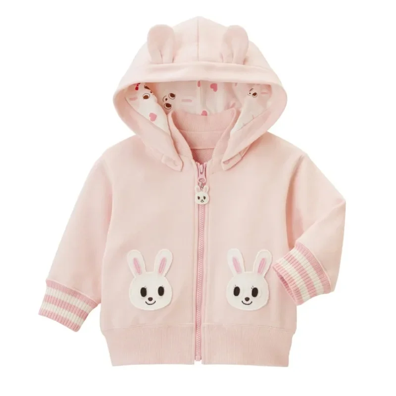 Winter Coat  Boys Clothes Autumn/winter New Girl Cartoon Embroidery Patch Hooded Jacket Cardigan