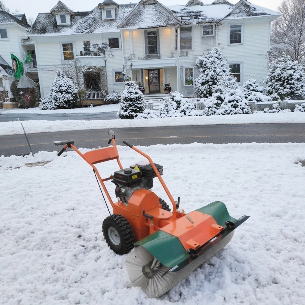 [Best]High quality 6.5 horsepower  powered multi-purpose road snow outdoor patio brush snow plow