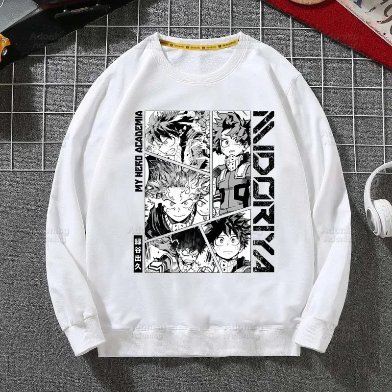 My Hero Academia Todoroki Bakugou Deku Anime Spring Autumn Male Casual Sweatshirts Men's Sweatshirt Tops