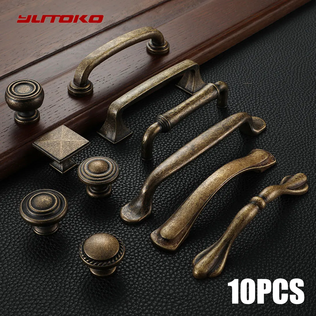 10PCS YUTOKO Vintage Drawer Cabinets Knobs Handles Door Pulls  Wardrobe Cupboard Handles Kitchen 128mm Pull Furniture Knobs