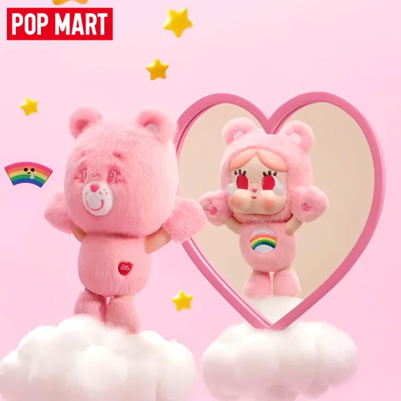 Новинка 2026 года: Оригинальная серия POPMART Crybaby Care Bears в формате сюрприз-бокса. Милый виниловый плюшевый брелок-подвеска для сумки. Подарок на день рождения, игрушка.