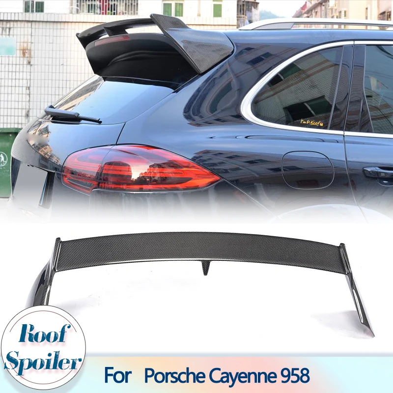 Carbon Fiber Car Rear Roof Spoiler Wing for Porsche Cayenne 958 Turbo S Sport 4 Door 2015-2017 FRP Car Rear Roof Spoiler Wing