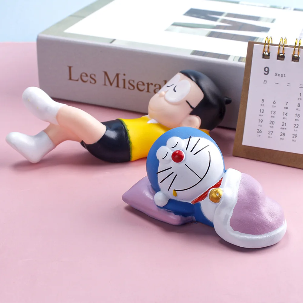 Doraemon Kawaii Pvc Anime figura de acción modelo hecho a mano juguetes colección bonita muñeca decoración niños encanto regalo de cumpleaños