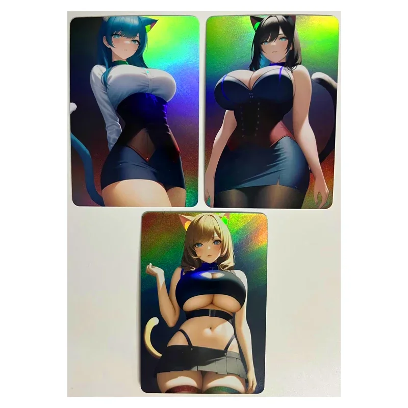 

3pcs/set Catwoman ACG Sexy Nude Toys Hobbies Hobby Collectibles Game Collection Anime Cards