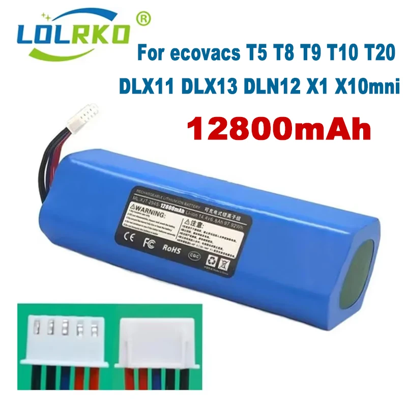 12800mAh Battery Replacement For ecovacs T5 T8 T9 T10 T20 DLX11 DLX13 DLN12 X1 X1omni X1 Deebot Ozmo Sweeping robot battery