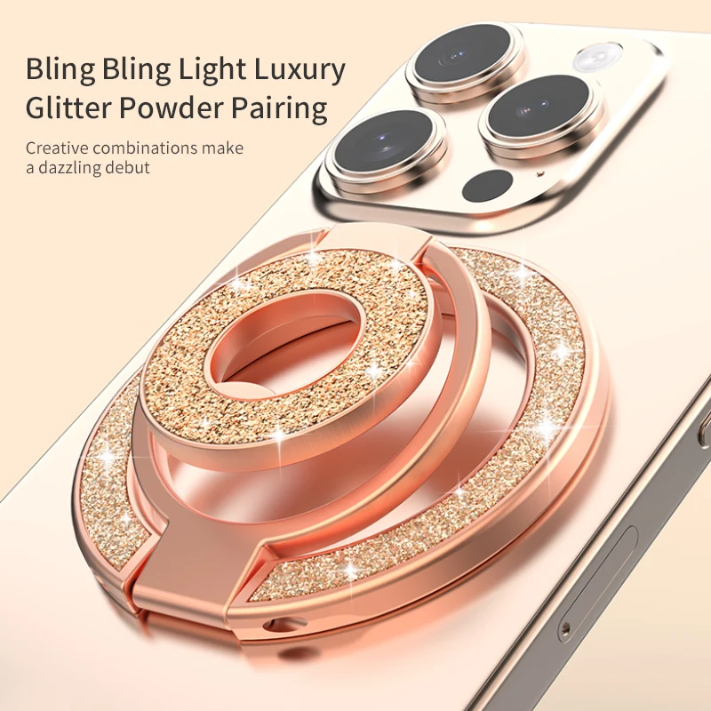 

Mobile Phone Strong Magnetic Holder for Magsafe Double-sided Magnet Stand Portable Folding Ring Bracket for Xiaomi iPhone 16 17