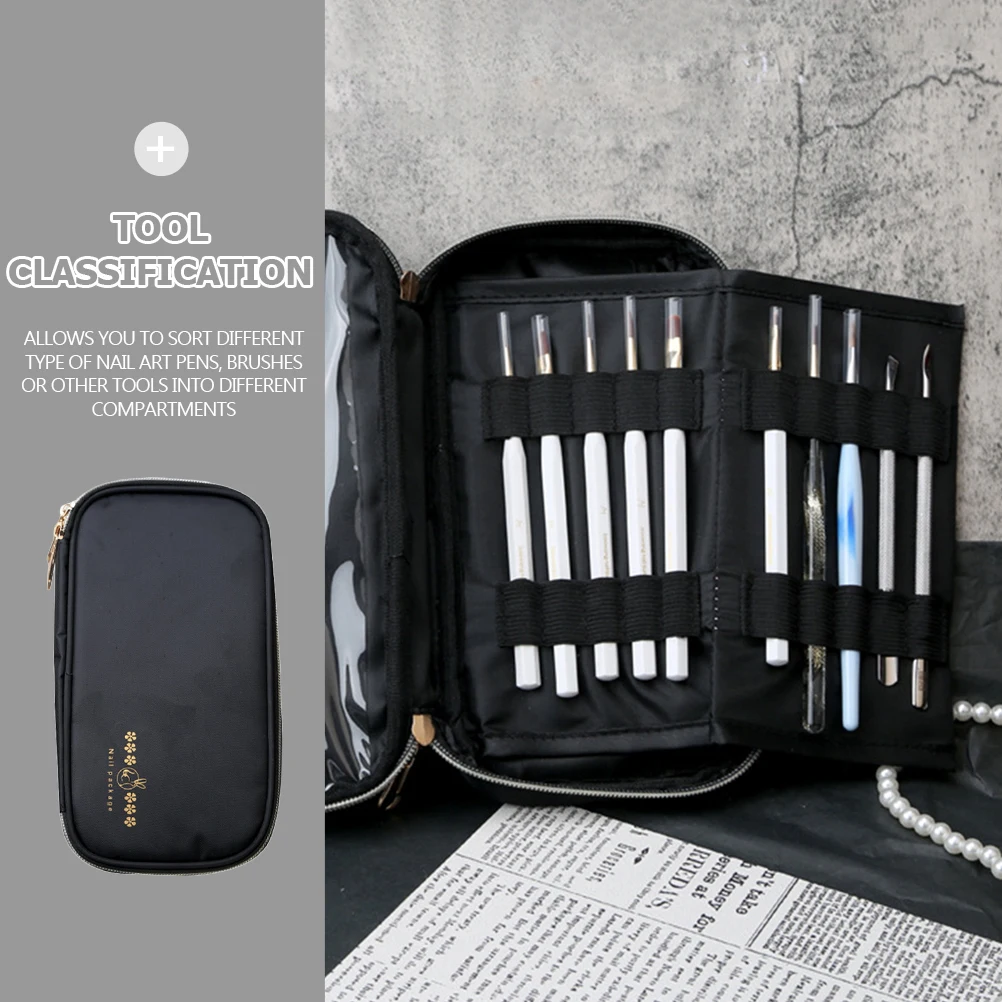

Art Pen Storage Bag With Multiple Compartments For Manicure Tools Organizer Nail Art Brush Case Manicure Accessory Makeup