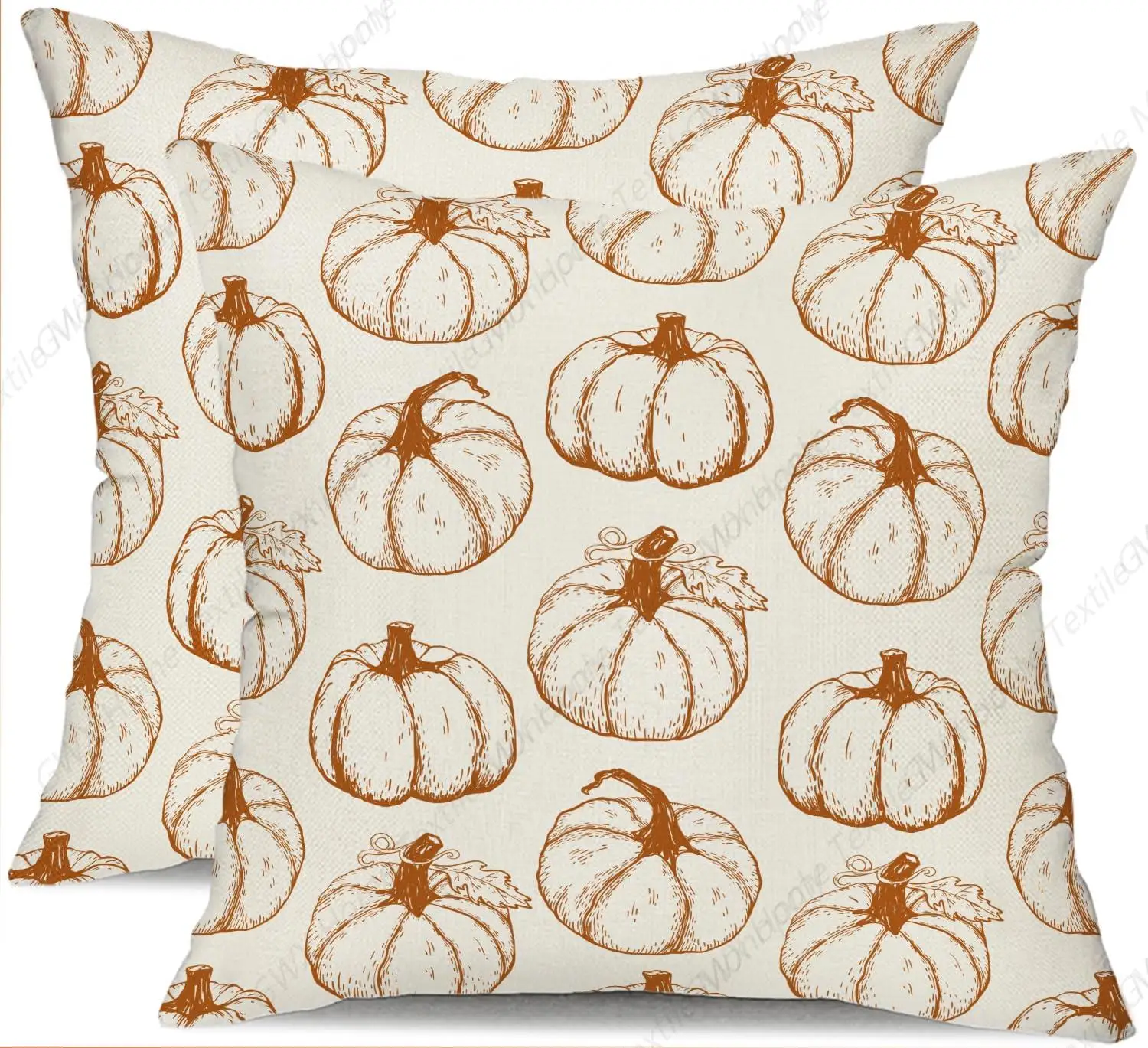 Fall Pillow Covers 16x16 inch Set of 2 Fall Decoration Orange Lines Pumpkin Decor Autumn Outdoor Pillow Cover