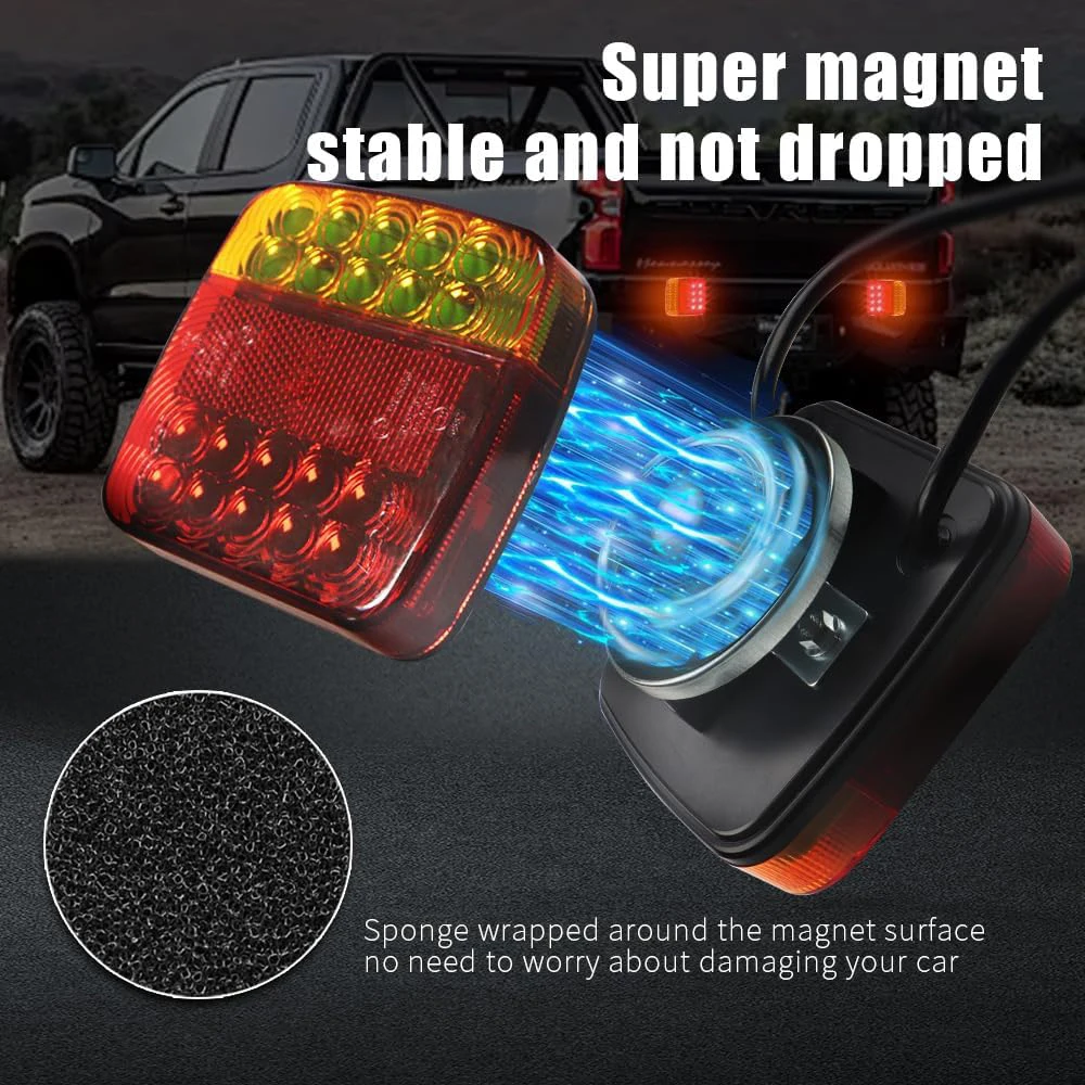 Предупреждающий световой сигнал 12 В 24 В Задний фонарь прицепа с магнитной комбинацией Буксировочный задний фонарь Номерный знак и отражатель указателя поворота