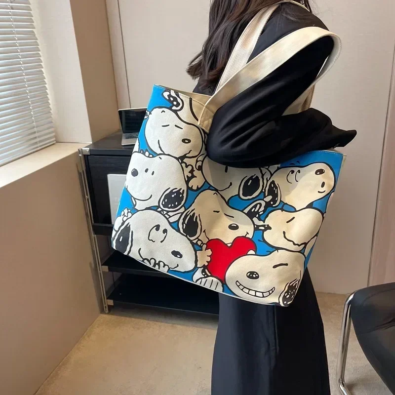 

Snoopy Summer New Canvas Shoulder Bag Women's Large Capacity Women's tote Han Art Shopping Bag handbag