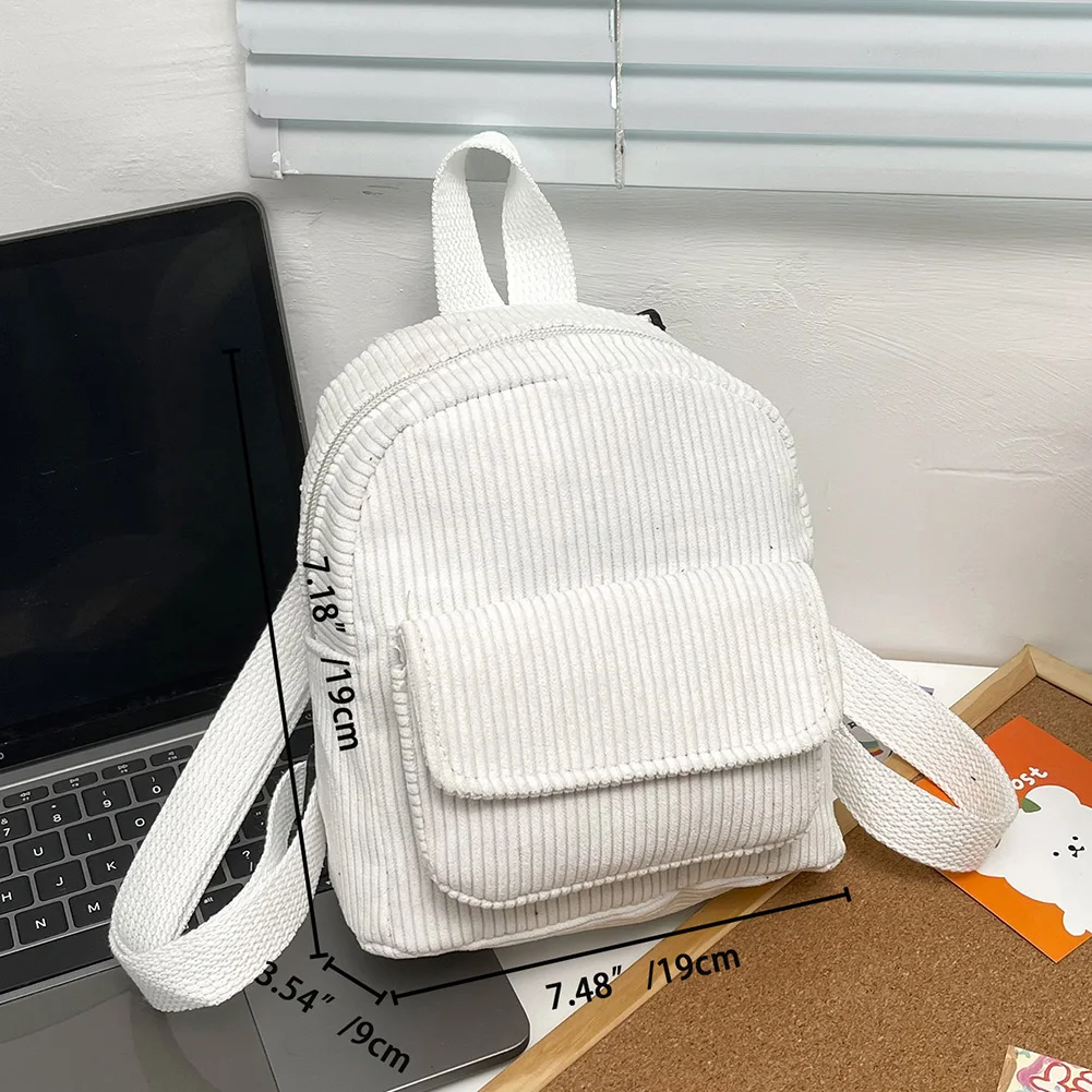 Women Fashion Mini Backpack Versatile Student Girls Bookbag Solid Color Retro Travel Backpack Student Book Bag Aesthetic Purse