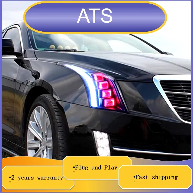 

Автомобильные аксессуары для Cadillac ATS Head светильник 2014-2015 ATS передняя фара DRL сигнал поворота фара дальнего света