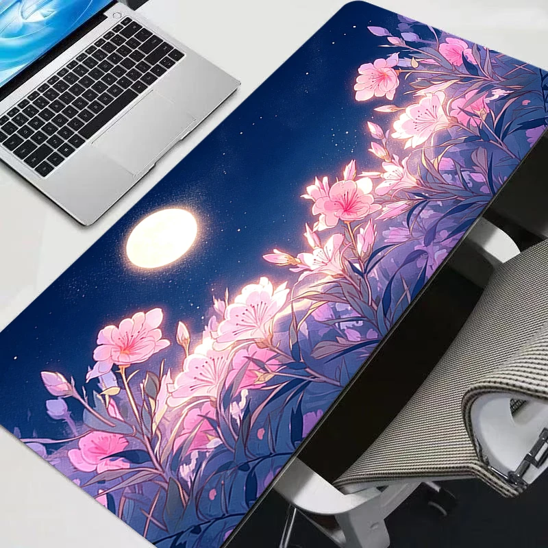 90x40cm XXL Rubber Large PC Mousepad Moonlight Flower Sea new Gamer Gaming Mouse Pads Desk Keyboard Mat Computer Laptop Mat
