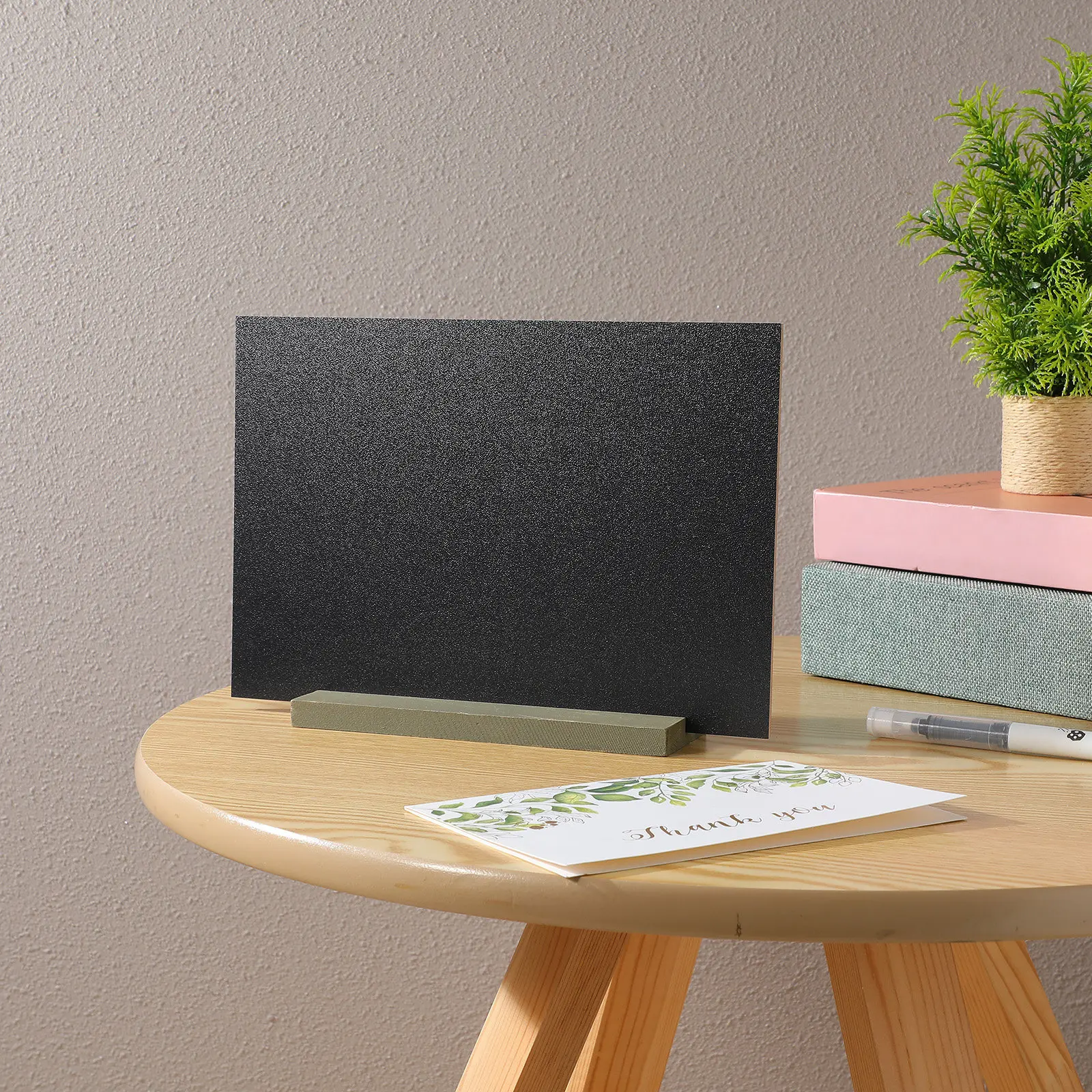 

Tabletop Mini Chalkboard Stand Double Sided Writeable Message Board for Kids Notes Quotes Special Occasions At Home