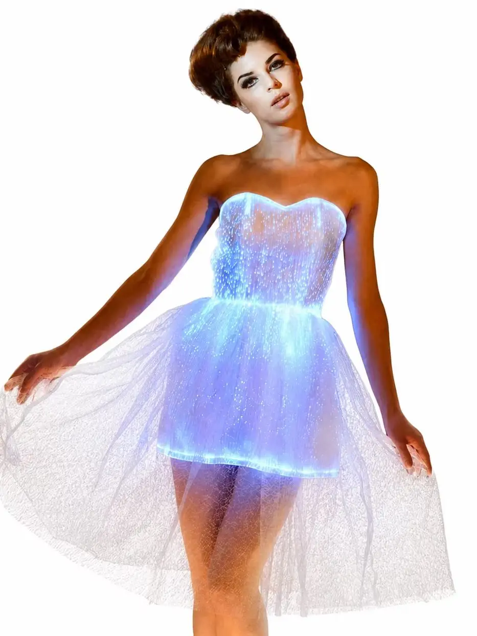 Princess Fiber Optic LED Dress – Glowing Tulle Party Dress for Girls, Ballet & Stage Performance
