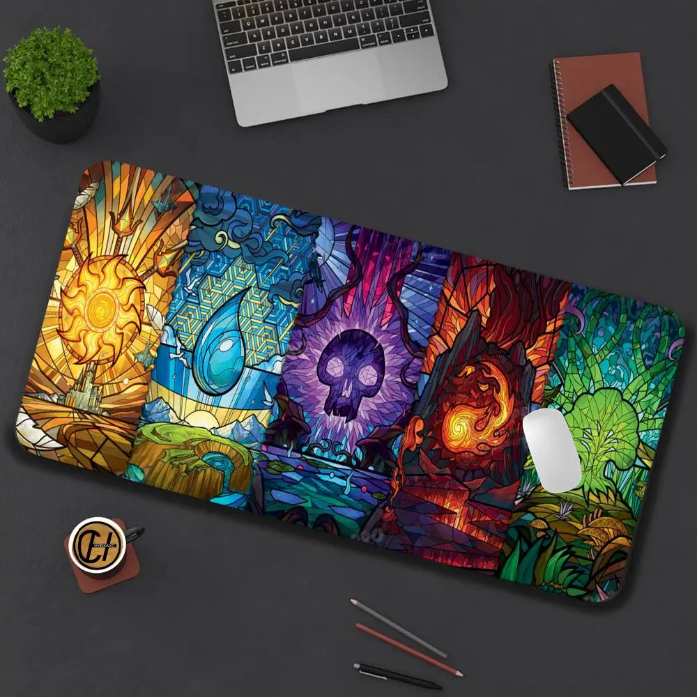 Stained Glass Epic Skull Art Design Magic Party Game Mat Durable Rubber for MTG&TCG Games Mouse Pad Offices Desk Mats XAXC
