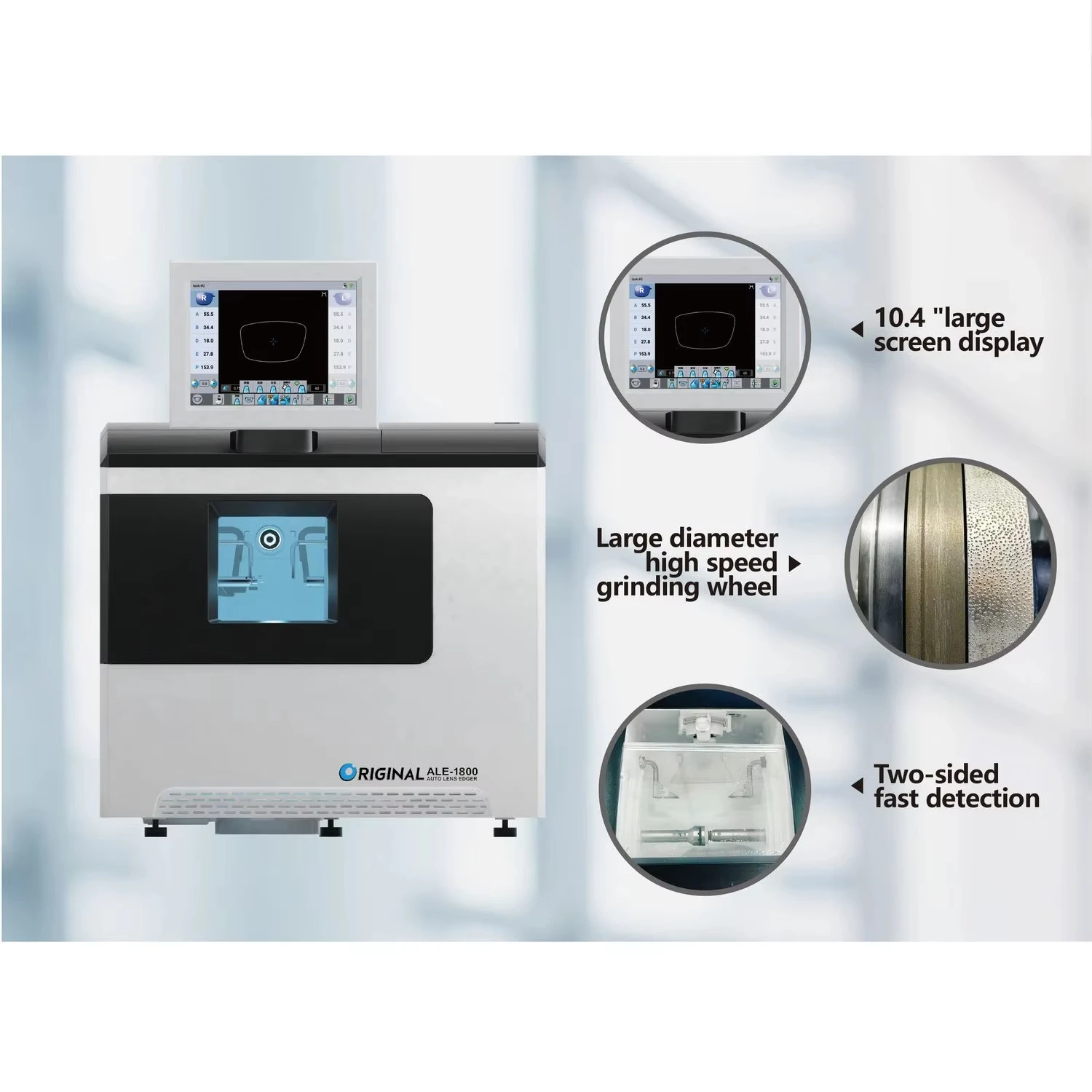 Optometry Equipment Patternless Lens Auto Edging Machine 3D Auto Lens Edge 3D Patternless Lens Edger ALE-1800 Optical Machine