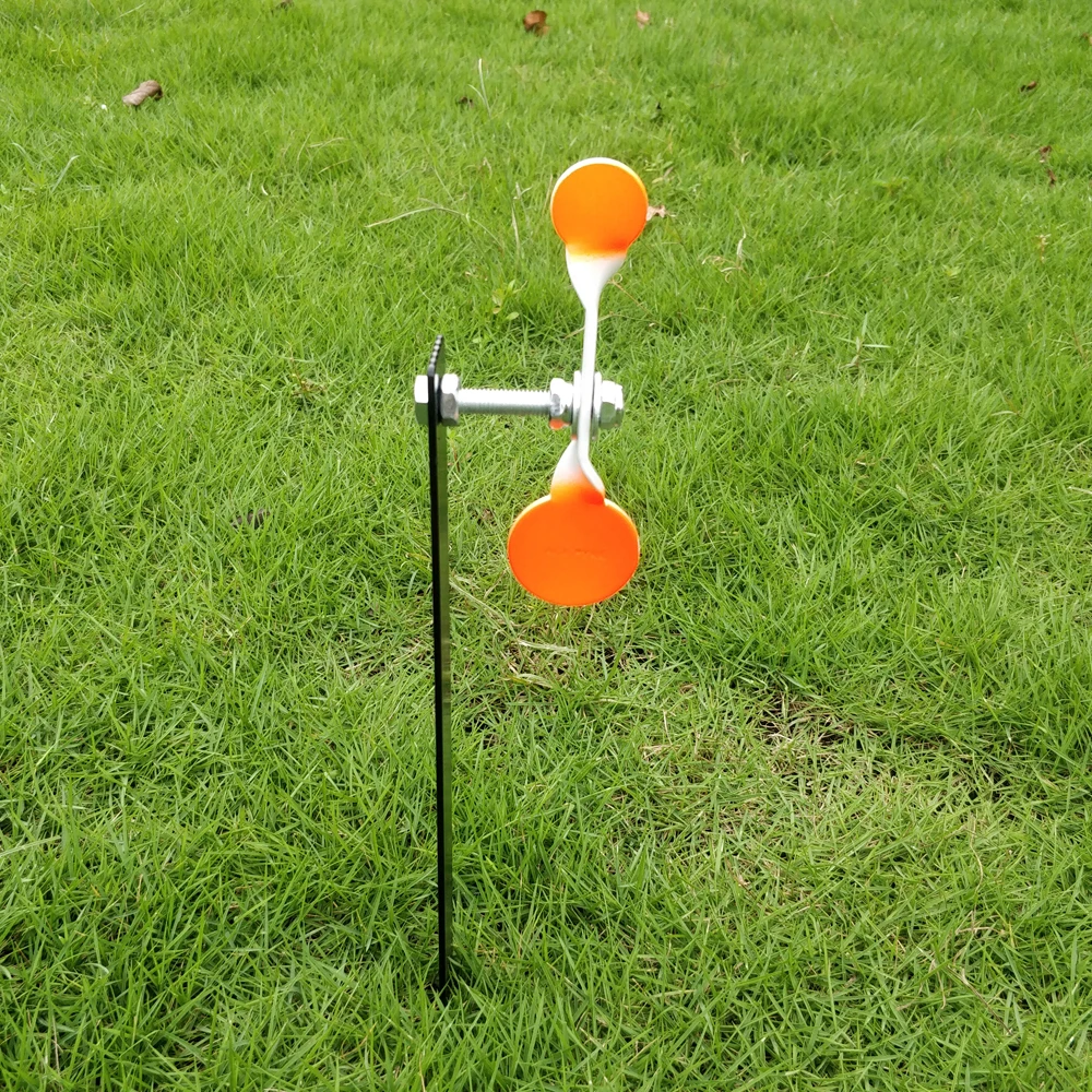 3mm Slingshot Airgun Shooting Practice Metal Target Vertical Spinning Orange Painted