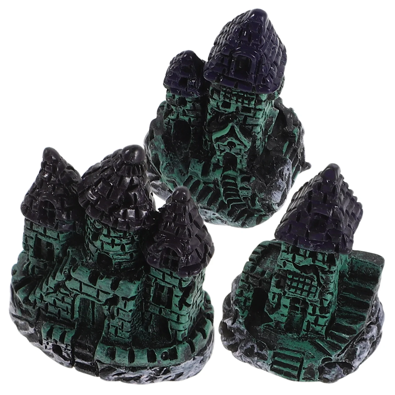 

3Pcs Aquarium Resin Castle Decorations Miniature Underwater Castle Fish Tank Landscape Ornaments for Fish Hideout Cave Turtle