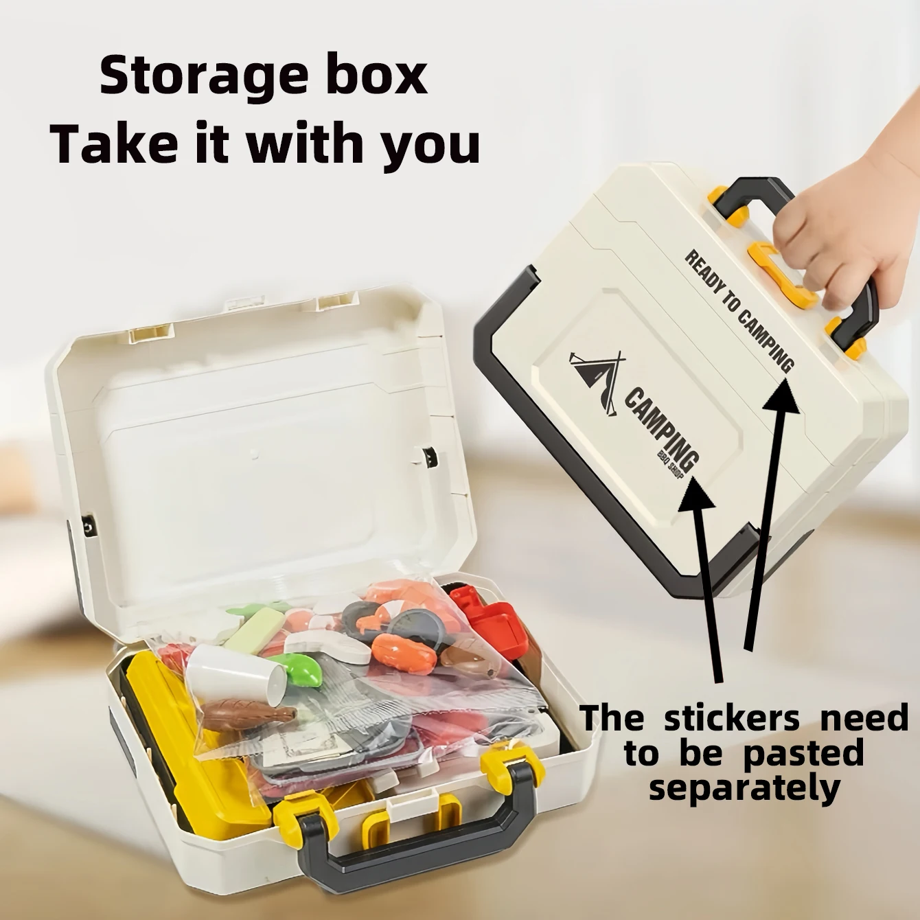 Children's Pretend Play Barbecue Fast Food Candy Ice Cream Set Multi-Functional Hand Luggage Box Storage mini Kitchen Toys
