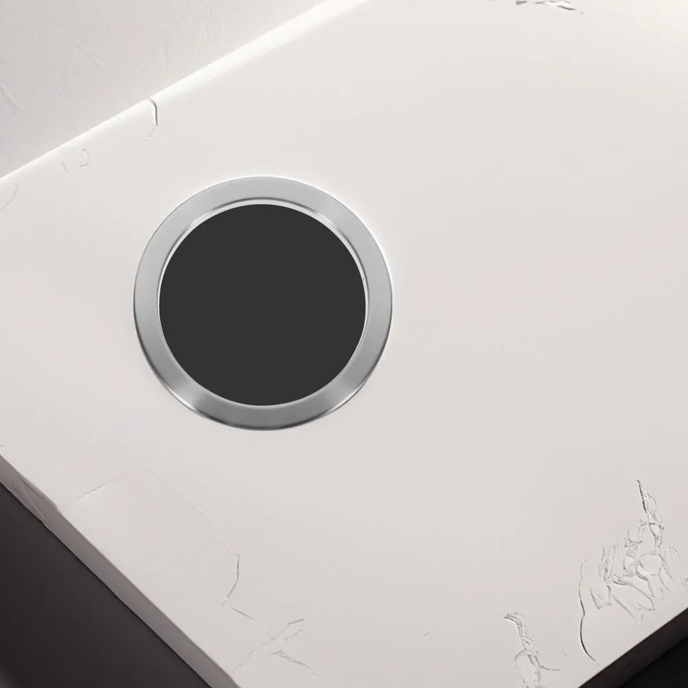 

Stainless Steel Grommet Countertop Insert Recessed Swing Flap Garbage Lid Embedded Hollow Ring Kitchen Bedroom Flush Mount Trash