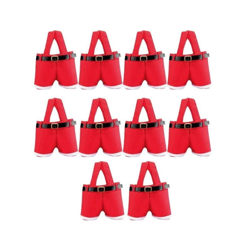 10pack Trousers Decoration Christmas Gift Bags New Fashion Christmas Candy Bag