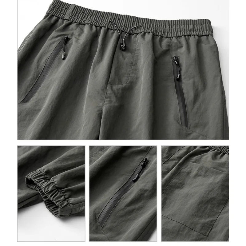 Men's Cargo Man Pants Spring Autumn Quick Drying Waterproof Breathable Side Pockets Gym Outdoor Sport Pants Ropa Hombre