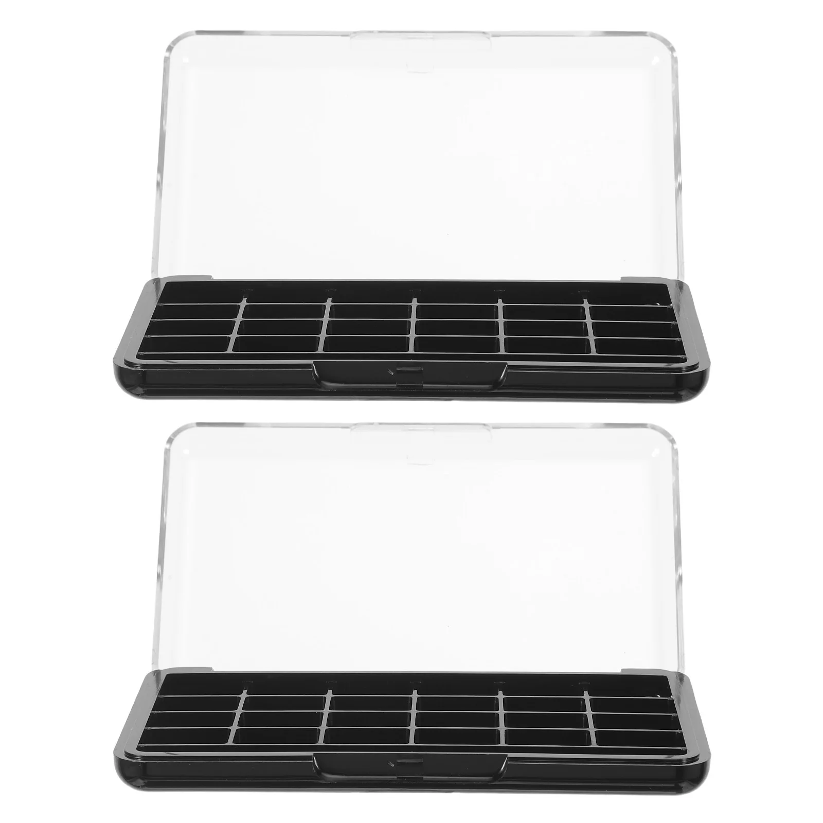 

2Pcs Empty Eyeshadow Box Palette Transparent Lipstick Organizer Lid Travel Makeup Case Portable Refillable Powder Storage Tray