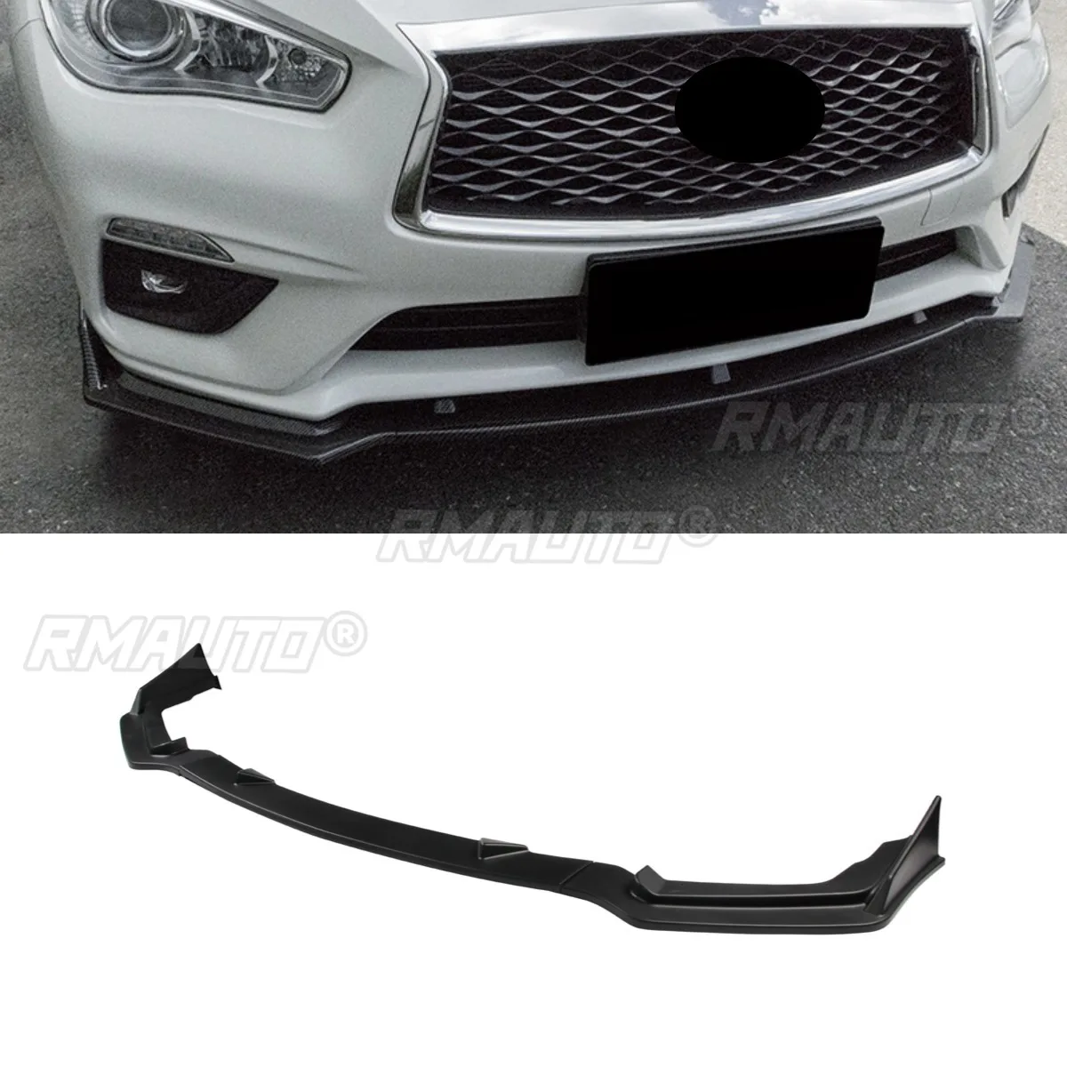 Car Front Bumper Lip Splitter Diffuser Spoiler Bumper Guard Sport Style For Infiniti Q50L 2014-2017 Body Kit Car Accessories