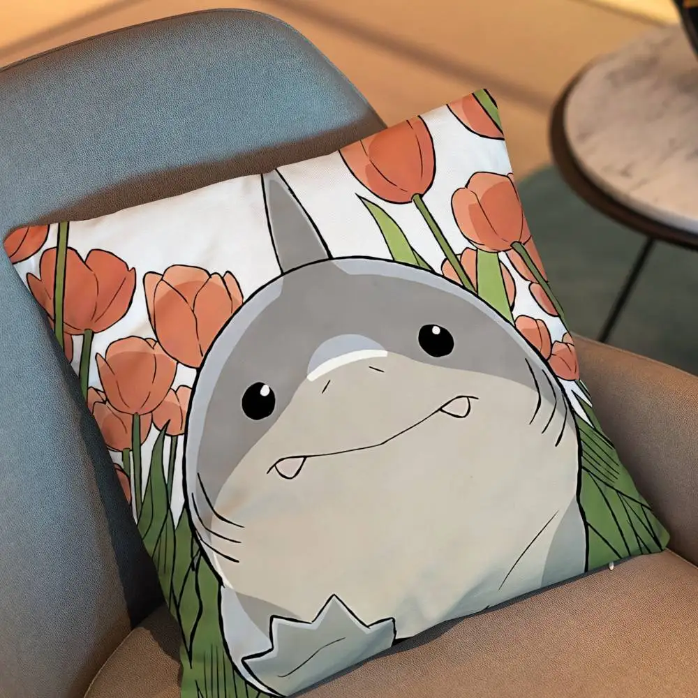 Will bite people Jeff the Land Shark Pillow Case cover Nap Time  Sofa Living home Room Bedroom Backrest Cushion Square cojines