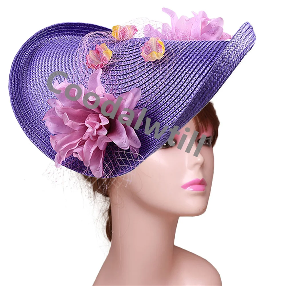 

Imitation Straw Fascinator Hats Bride Women Kentucky Derby Headwear Wedding Veils Hair Accessories Ladies Royal Ascot Fascinator