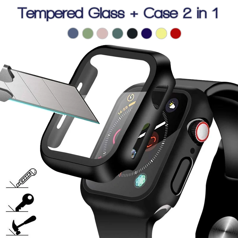 360 full Screen Protector hard Case for Apple watch 10 42/46mm 9/8/7/6/SE/5/4 cover Tempered glass film for iwatch 41 45MM 40 44